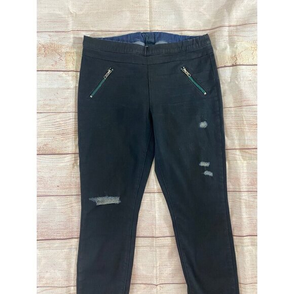 RtA Women's Distressed Raw Hem Faux Zip Jeggings - Medium - Picture 2 of 13